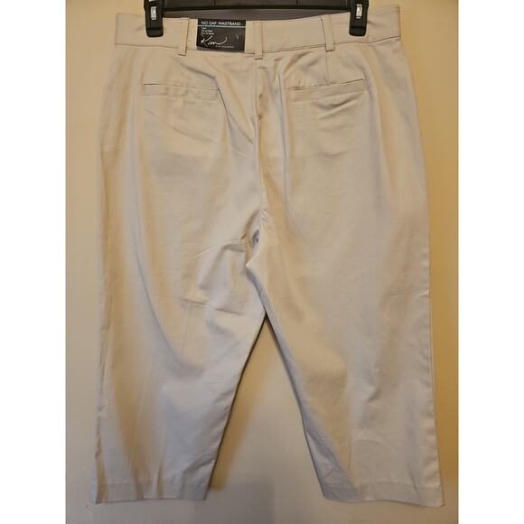 KIM ROGERS Size 14 Beige Capri Pants No Gap Waistband - Picture 4 of 9